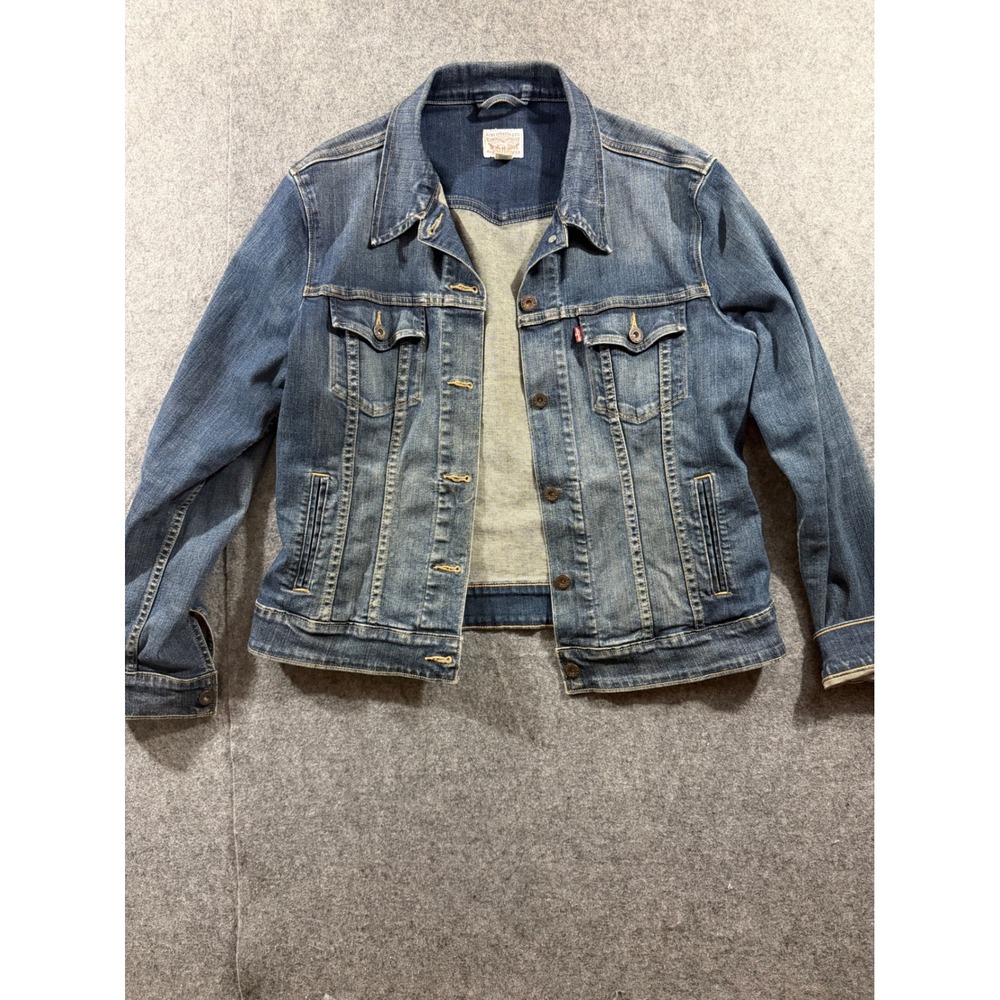 Levi's Trucker Denim Jacket XL Blue Jean Stretch Boyfriend Oversized Unisex